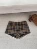 Damen Woll-A-Linien-Shorts für Herbst/Winter: Dicke, Schlankmachende, Bootcut-Stil, Scharfe Heißhosen.