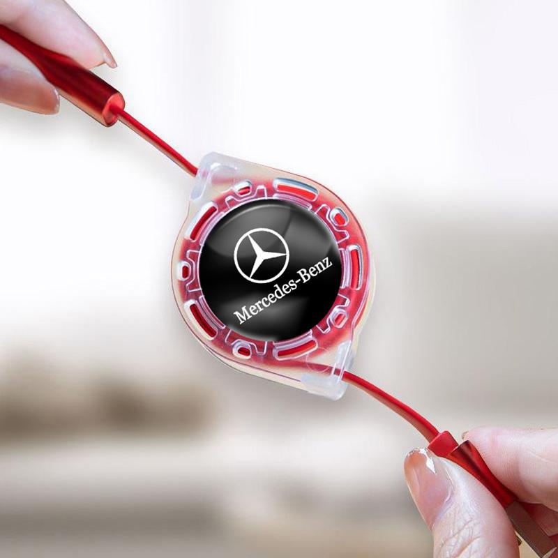 VRN2   Car Fast Charging Micro USB Type-C 3-in-1 Data Cable For Mercedes Benz AMG W204 W205 W203 W211 W212 W213 W201 W210 W124 W126