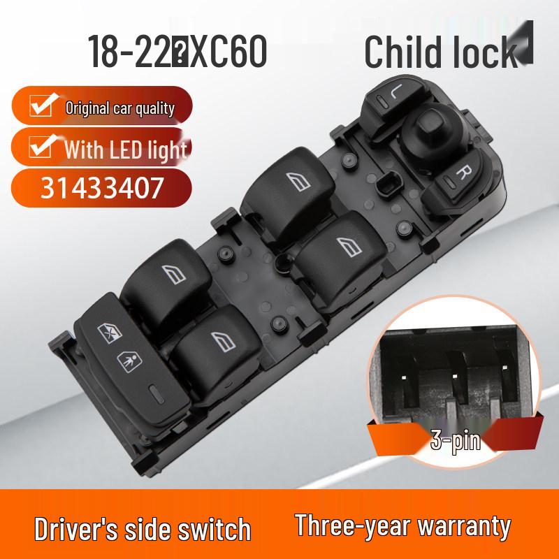 Compatible Power Window Switch for Volvo XC60, V60, S60, XC40, XC80, XC90