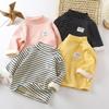 Top Invernali a Righe in Velluto Stile Coreano per Bambini