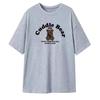 Summer Maternity Light Gray Cotton T-Shirt & Shorts Set - Korean Style, Casual, Loose Fit, Short Sleeve Two-Piece