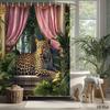 Tropical Jungle Leopard Shower Curtain Waterproof Bathroom Decor Curtain for Modern Home Bathroom Shower Curtain