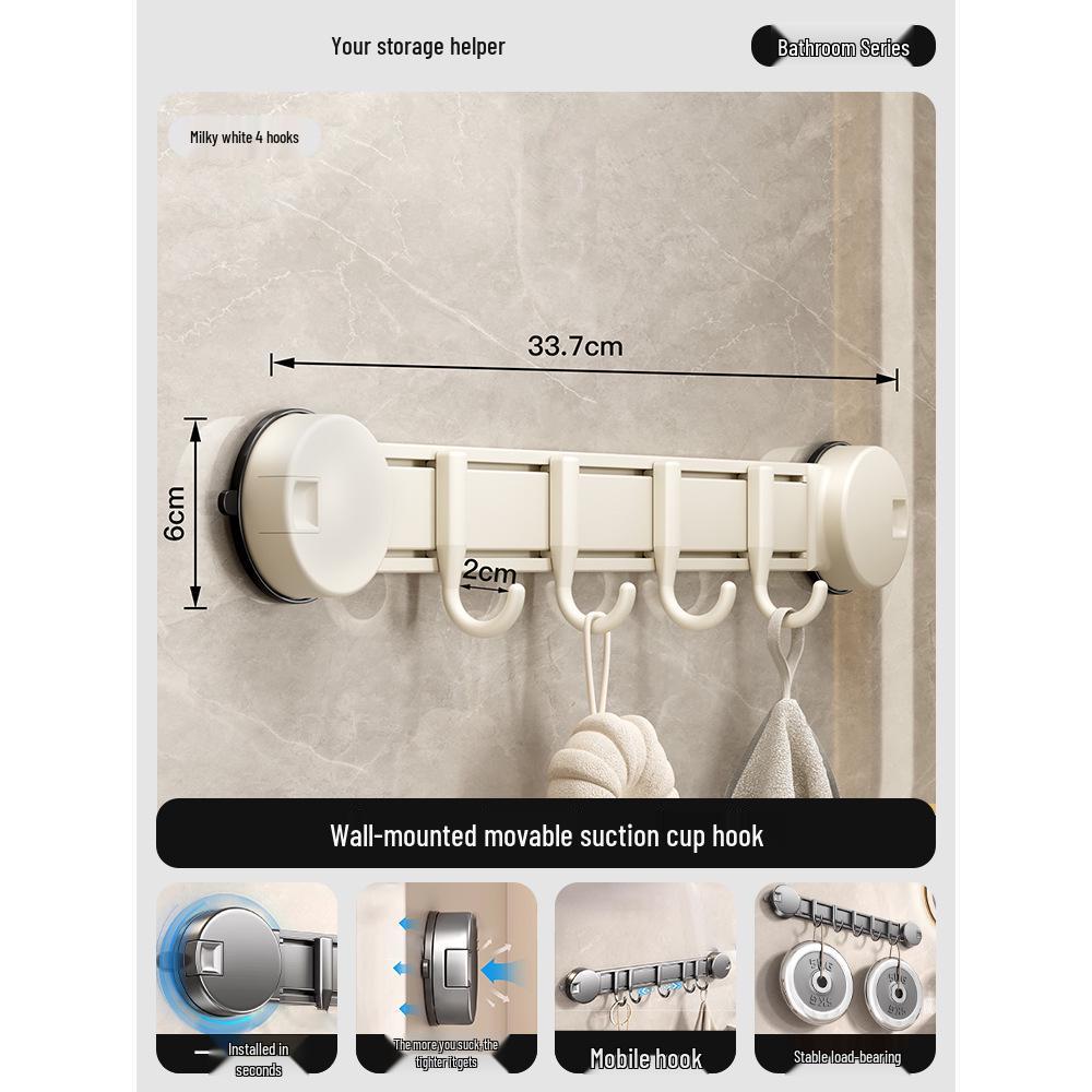 

Strong Adhesive Suction Cup Hook Rack for Wall-Mounted Entry Doors, No-Drill Required