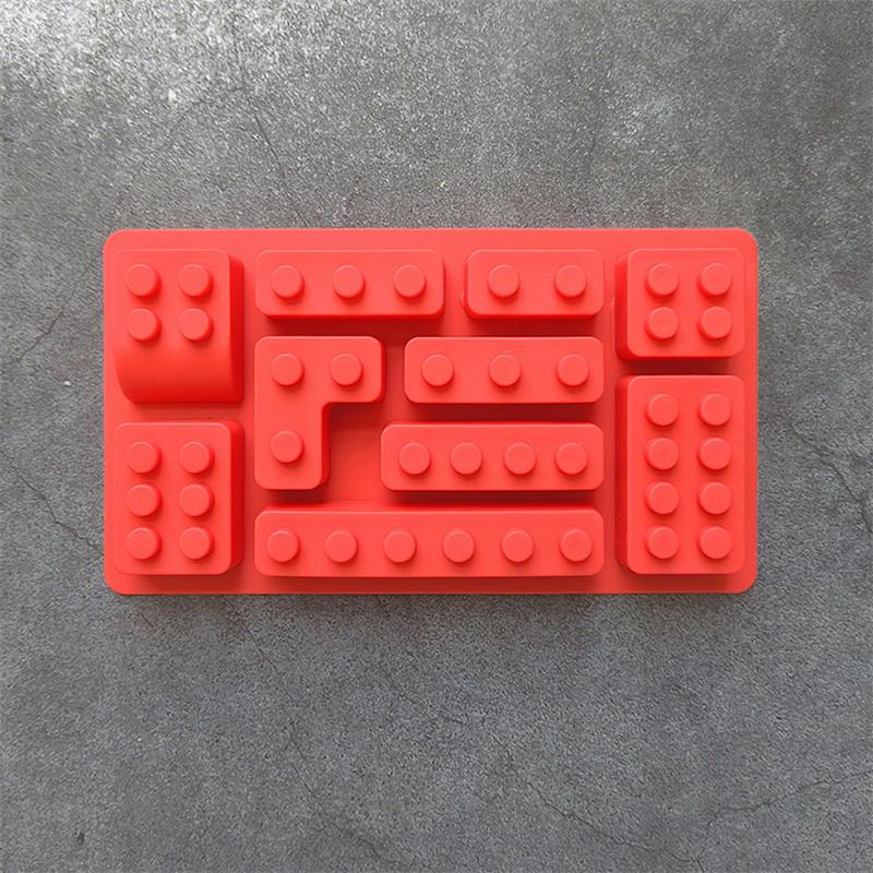 

10 блоков силиконовой решетки для льда Форма для льда Креативная форма для торта DIY конфеты печенье шоколадная форма для выпечки красный