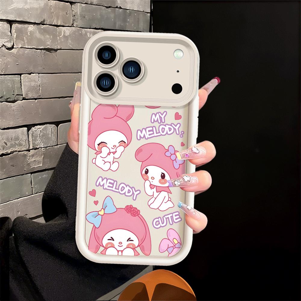 Sanrio My Melody Kuromi Soft Shell Case for iPhone 13 12 11 Pro Max 16e 15 16 14 Plus 17 Air XS Max XR
