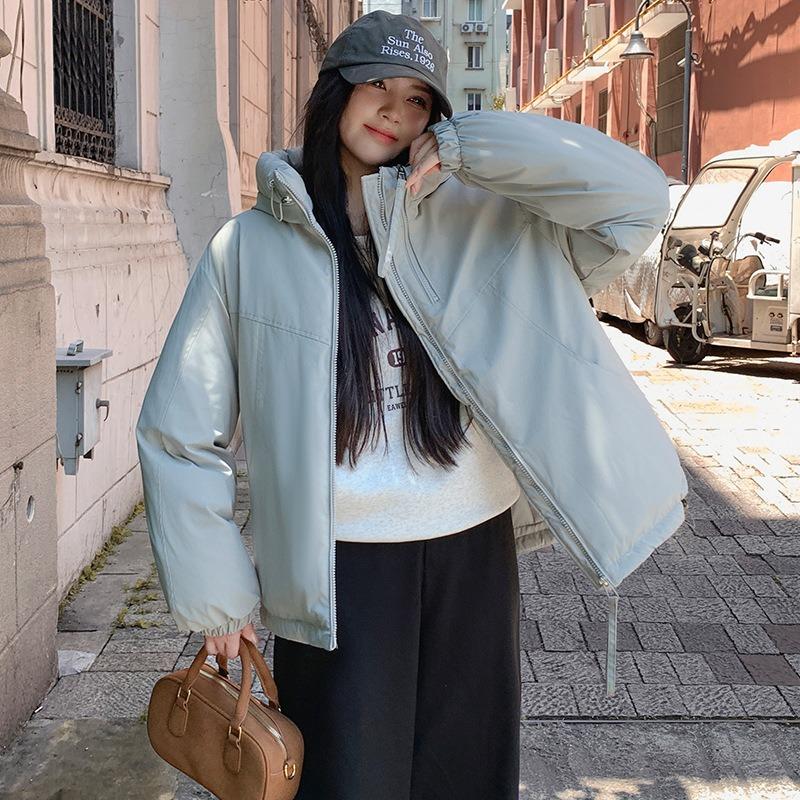 Lazy wind short coat women's autumn new long-sleeved hooded loose top coat