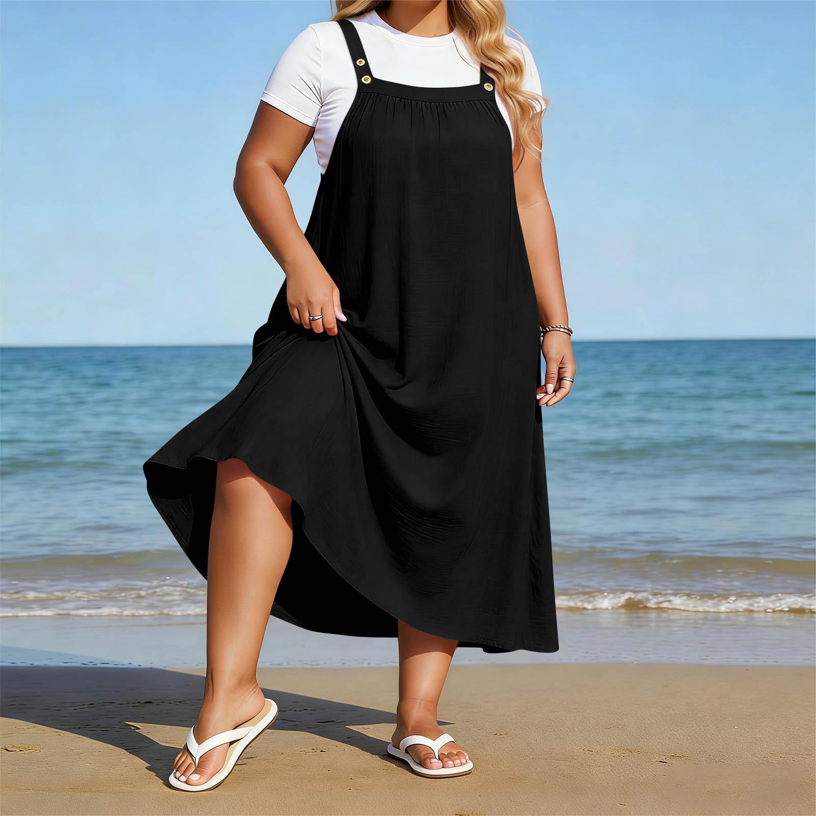 Women s Plus Size Sleeveless Long Dress - Loose Casual XXL