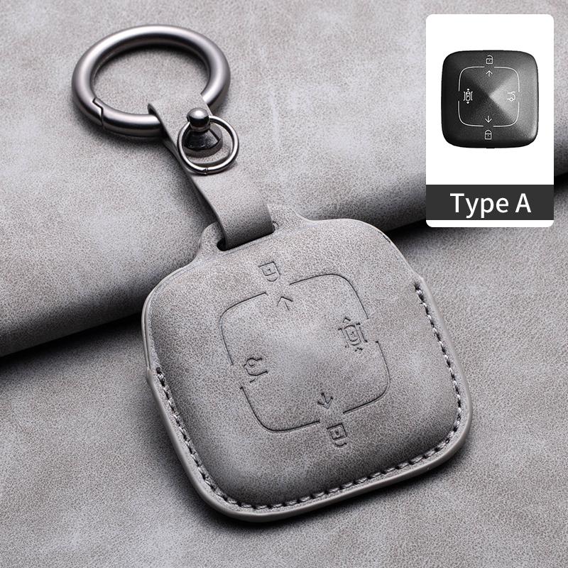Interior Mouldings Sheepskin 4 Buttons Car Remote Key Case Cover for Zeekr 001 X 2021 2022 2023 for ZEEKR 001 009 Full Protector