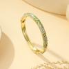 New Chinese Ethnic Floral Leaf Rhinestone Gold Tone Embossed Enamel Open Spring Hinge Bangles for Women Vintage Layering Jewelry