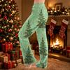 Women's Christmas Print Pajama Pants, Casual Plush Bottoms for Holiday Lounging
