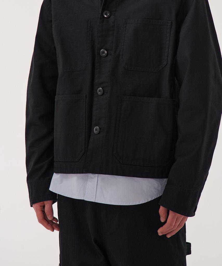 Musinsa Standard Back Satin Short Chore Jacket [Black]