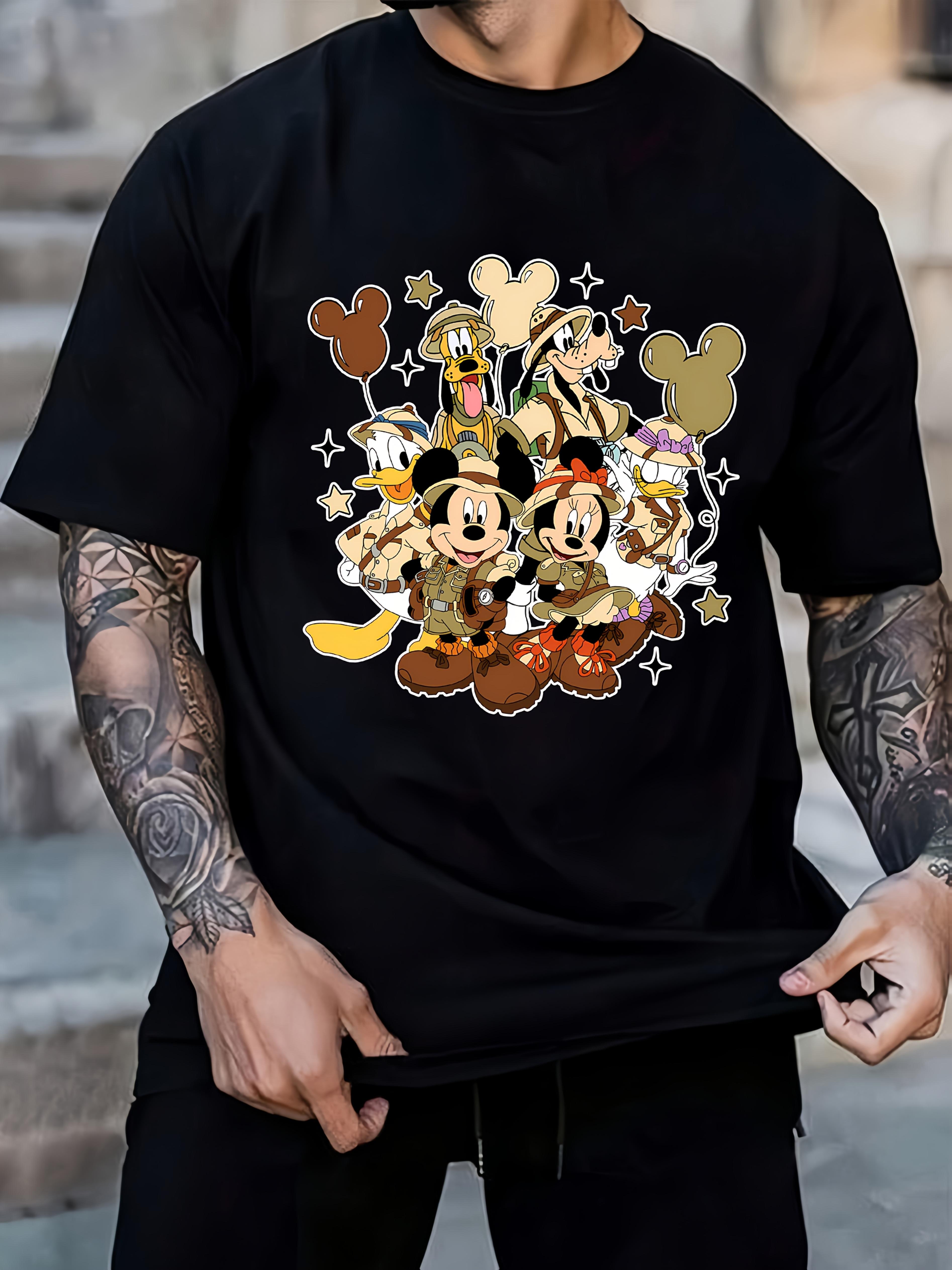 Black T-shirt with Mickey Mouse & Friends Graphic - Casual XL