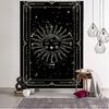 Witchcraft Tarot Tapestry Wall Hanging Black Khaki Sun Moon Starry Universe Geometric Pattern Dormitory Home Decoration Curtains