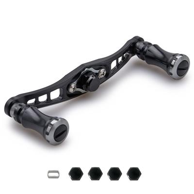 HEIGHTEN 92mm Bait Reel Handle Shimano Daiwa Abu Garcia General Chess Series for Bait Reel Black Gunmetal (92mm, (Handle)/Black & (Knob)) (319)