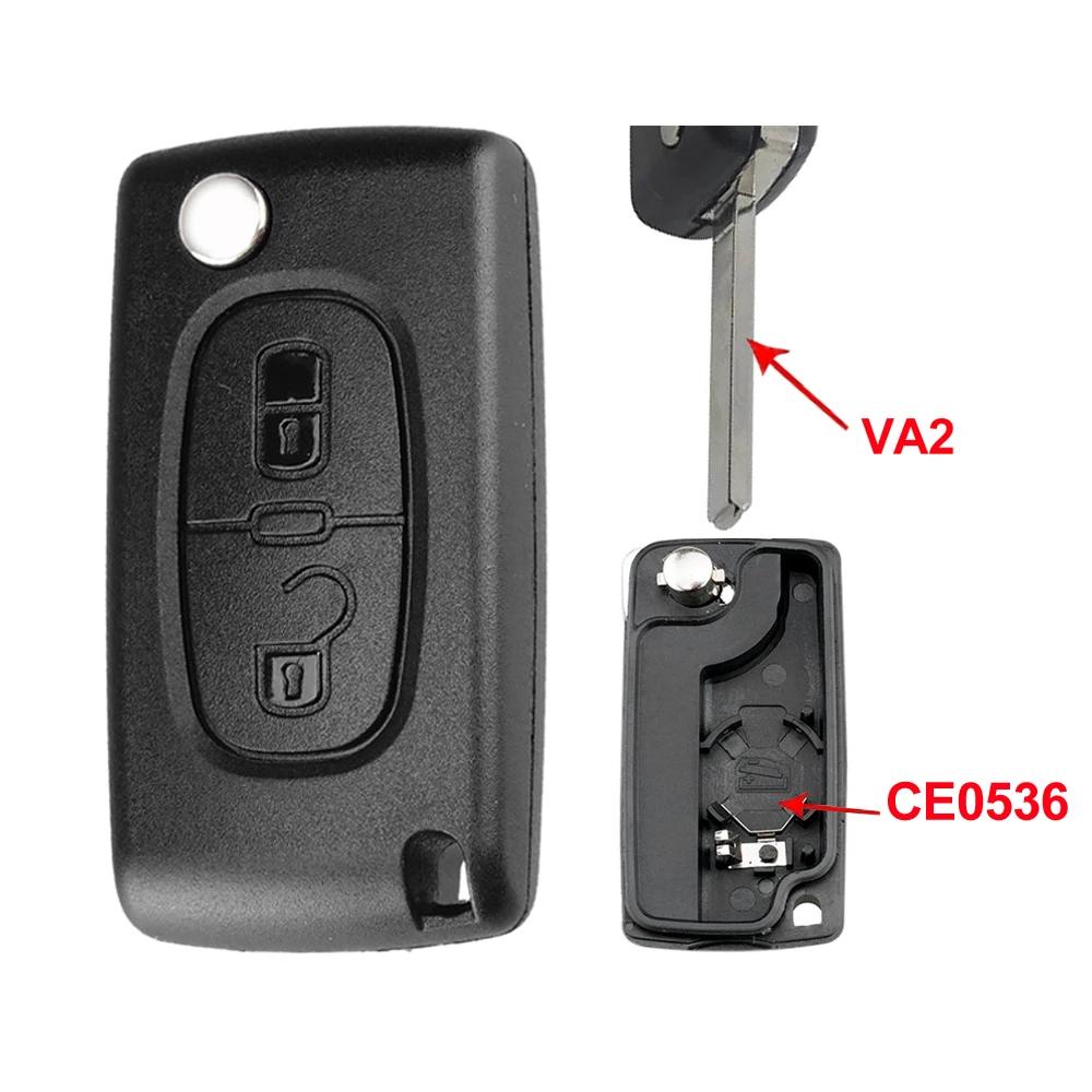 YOCASTY Flip Remote Car Key Shell Case For Peugeot 207 307 308 407 607 807 For Citroen C2 C3 C4 C5 C6 Xsara Berlingo HU83 VA2
