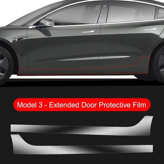 Pentru Tesla Model3/Y 2017-2022 Film de protecție pentru ușă din față ușă din spate Îmbrăcăminte invizibilă pentru mașină Film TPU Decorare Accesorii speciale