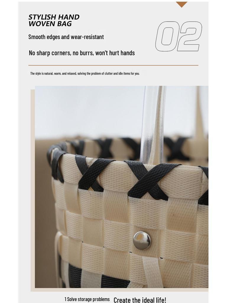 Peach Bud Wedding Basket: Handheld Knitted Gift Bag – Perfect for Bridesmaid or Bestie Favors