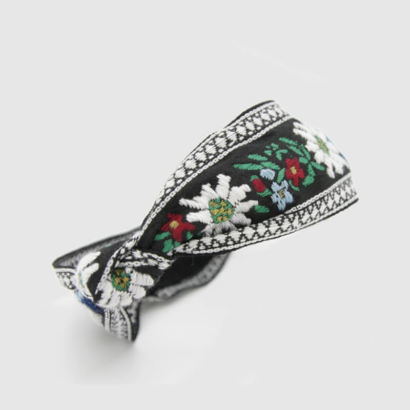 LALA Bohemian Imported Lace Hairband - Dark Green