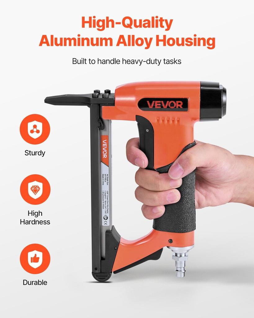 Pneumatic Staple Gun, 22 Gauge Long-Nose Upholstery Stapler for 71 Series Fine Wire Staples 9.5mm Crown 6mm-16mm Length, Max 180PCS Loading Air Staple