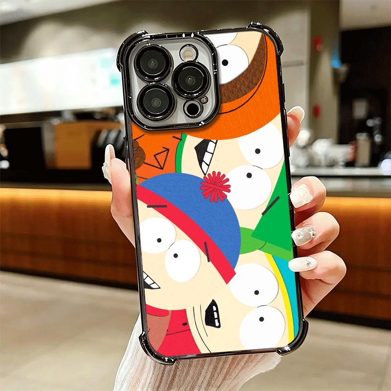 Cartoon S-South P-Parkes Soft Phone Case For iPhone 15 16 17 Air 14 Pro Max 16E Plus 13 12 Mini Plating Anti-Fall Fundas