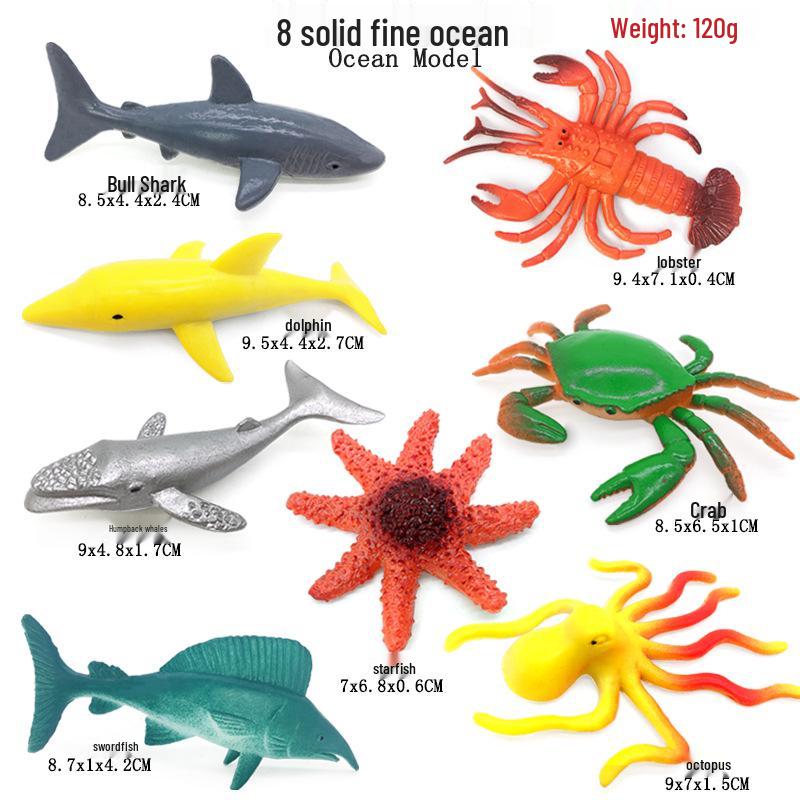 "1-9 inch Plastic Animal & Dinosaur Model Toy Set"