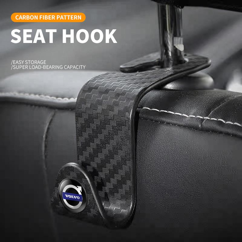 1/2/4pcs Carbon Fibre Car Seat Back Hooks Holders For Volvo CX90 DZ0