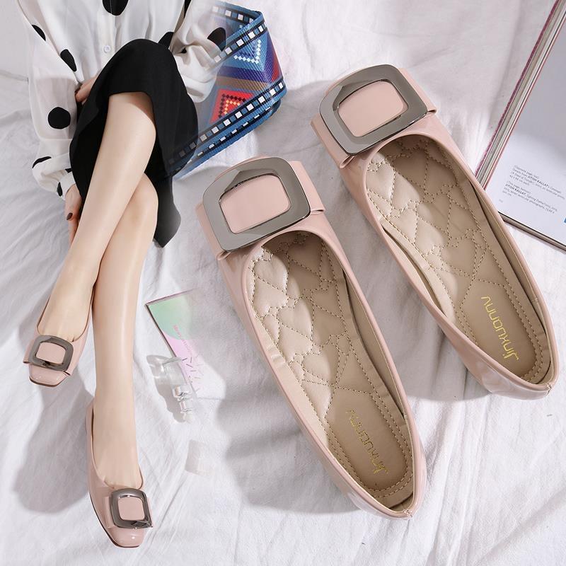 Spring Summer Flats Women Shoes Elegant Office Ladies Shoes Soft Black Red Plus Size 43