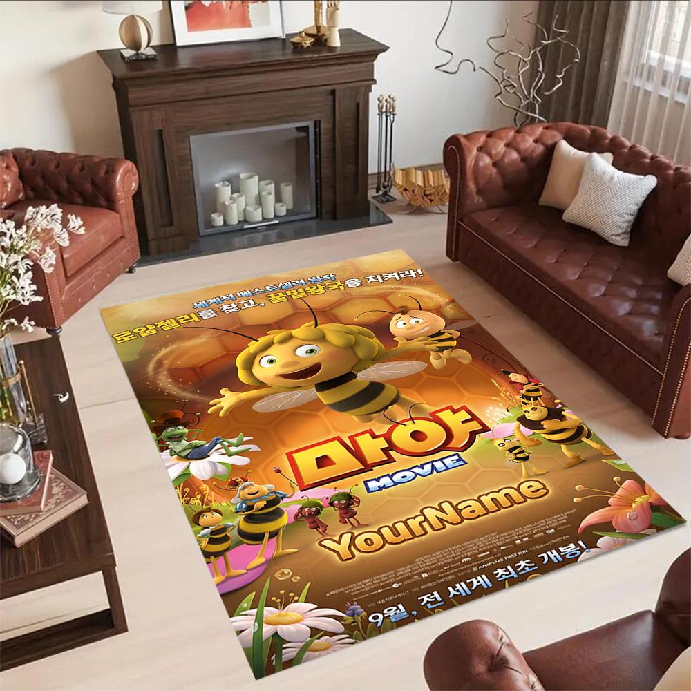 Biene Maja Personalized Name Carpet Design for Decorate room Outdoor Dormitory Dining Room Antislip Carpet Decorate Offices Perfect Gift for Women/Men