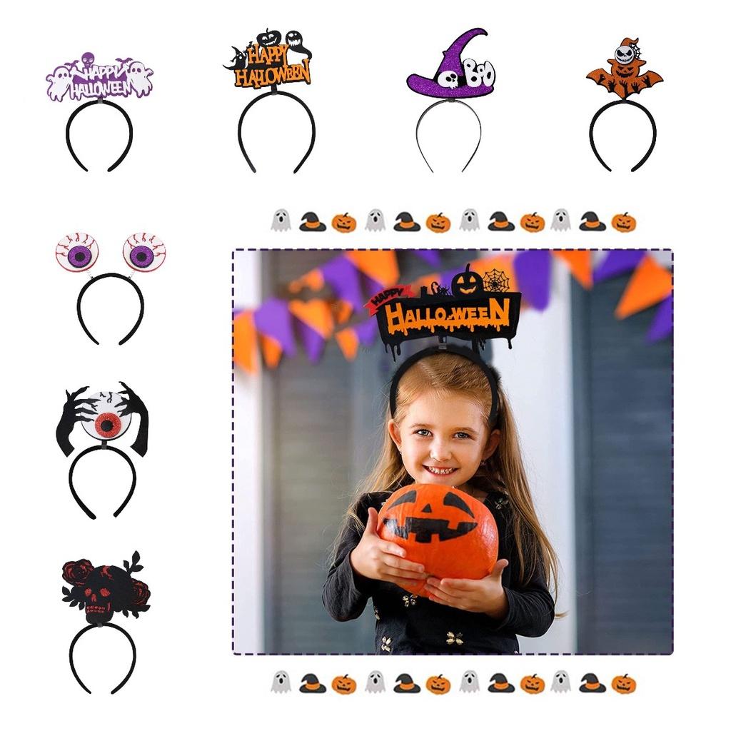 Crazy Party Halloween Headband With Ghost Theme Pumpkin Head Clip Halloween Decorations