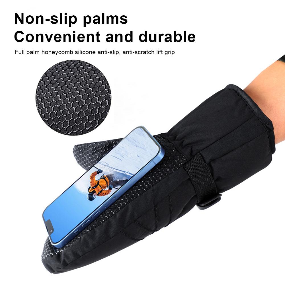 Ski Mittens Waterproof Snow Gloves Windproof Winter Gloves Thermal Snowboard Gloves Cold Weather Gloves for Men
