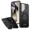 For Samsung Galaxy S25+/S24+ Case Compatible with MagSafe Lens Lid Kickstand PC+TPU Back Cover