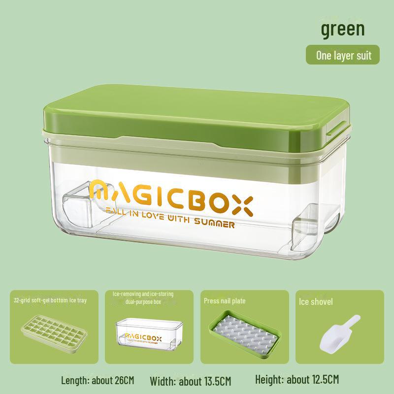 Soft-Press Ice Tray: Easy Release, Food-Grade Material, Large Capacity Ice Storage Box