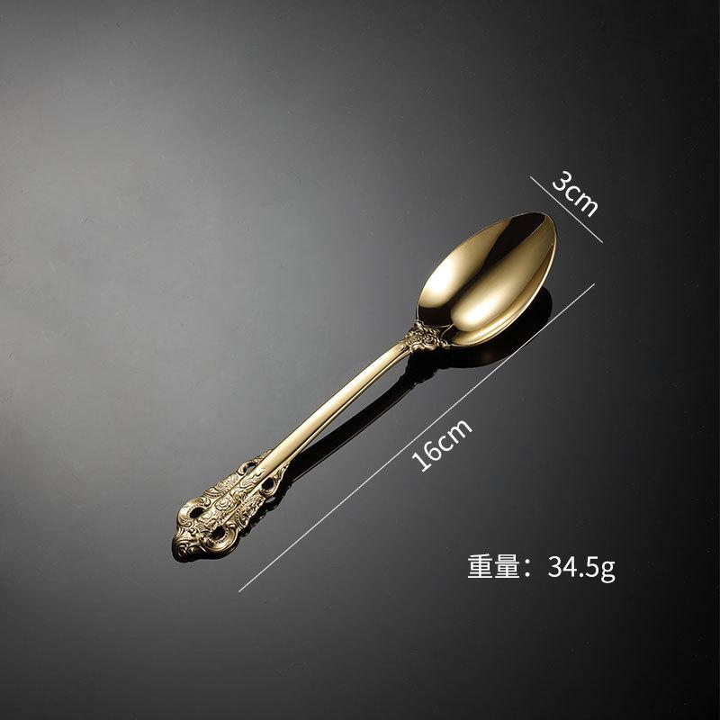 304 stainless steel knife, fork and spoon golden court steak western tableware soup more hotel gift four-piece set