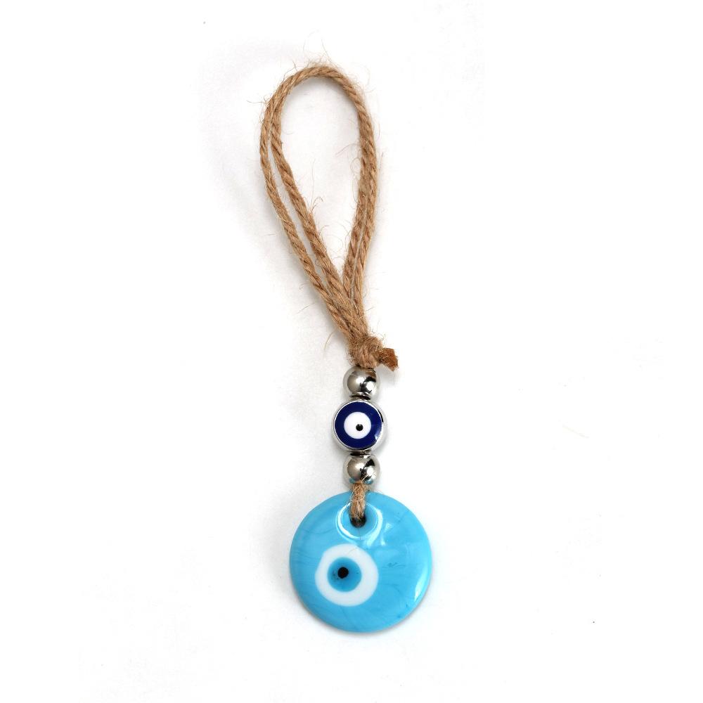 Handcrafted Blue Eye Charm - Evil Eye Pendant, Decorative Glass Wall Hanging with Multiple Color Options, Home Decor