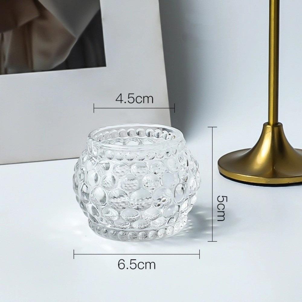 

Round Candle Stand Printed Crystal Tealight Nordic Candle Holder Bar Dining Room 2