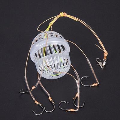 Six Strong Carbon Steel Explosion Baits Cage Explosion Hooks Bait Feeder Cage Fishing Hooks