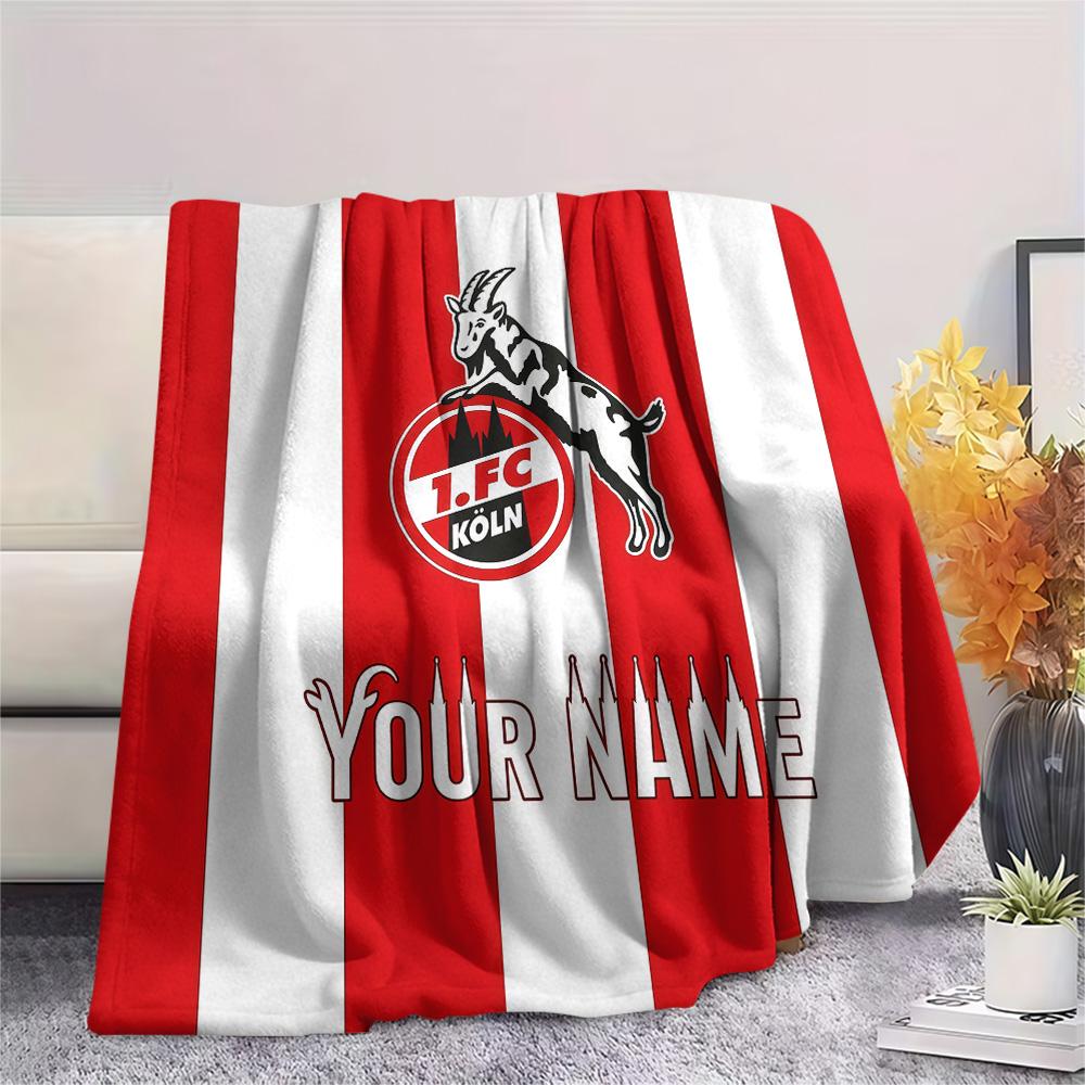 Custom Name 1.FC Köln Flannel Blanket, High quality Comfortable for All Seasons, Home Decor, Warmth and Comfort