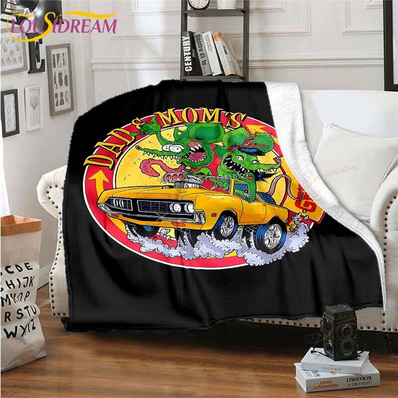 Rat Fink Blanket Throw Blanket Couch Quilt Cover Travel Bedding Throw Blanket Flannel Blanket Bedspread Blankets for Beds