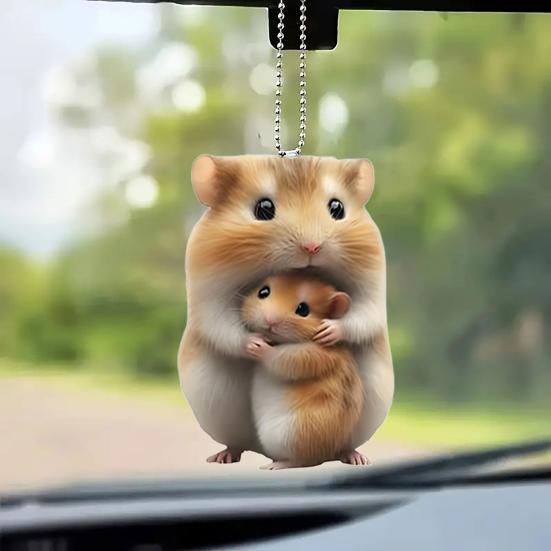 2D Acrylic Animal Hanging Ornament Car Rearview Mirror Charm Backpack Keychain Fade-Resistant Cute Car Interior Hanging Decor for Home Party Favors