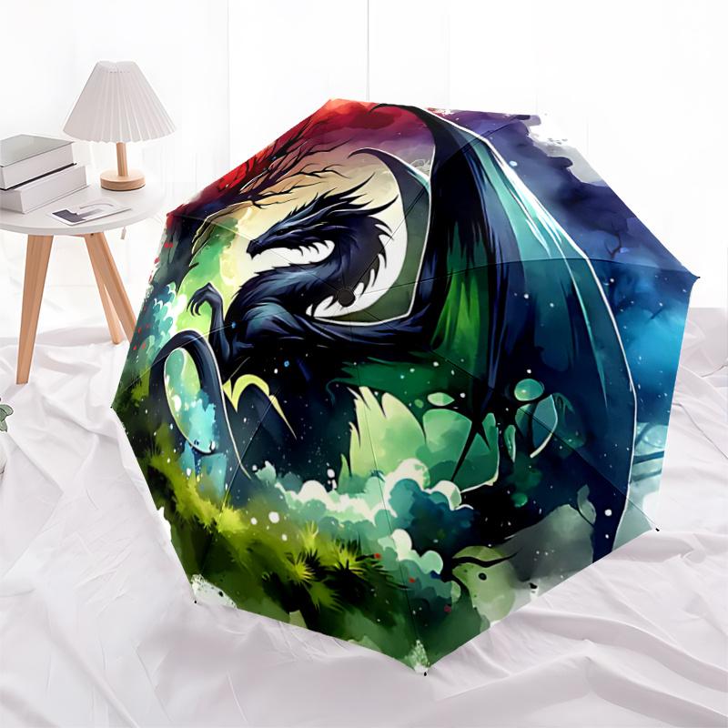 1pc Dragon Fantasy Automatic Opening and Closing Umbrella - Small Umbrella Suitable for Various Occasions A034