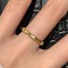 Classic Brushed Female Ring Antique Gold Craftsmanship Diamonds Bamboo-knots Couple's Rings for Women Party  Gift
