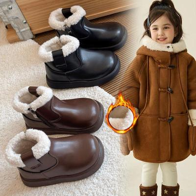 2025 Winter Fleece-gefütterte Lederstiefel für Mädchen - Weichsohlige Prinzessin Martin Boots für Kinder
