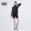 BENLAI Women's Slim-Fit Wool Blend Stand Collar Long Sleeve T-shirt