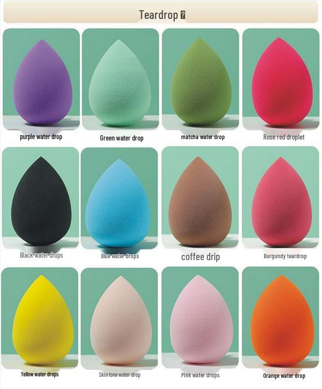 Matte Water Drop Makeup Sponge Set - Non-Absorbent Cushion Puff for Foundation and Liquid Application