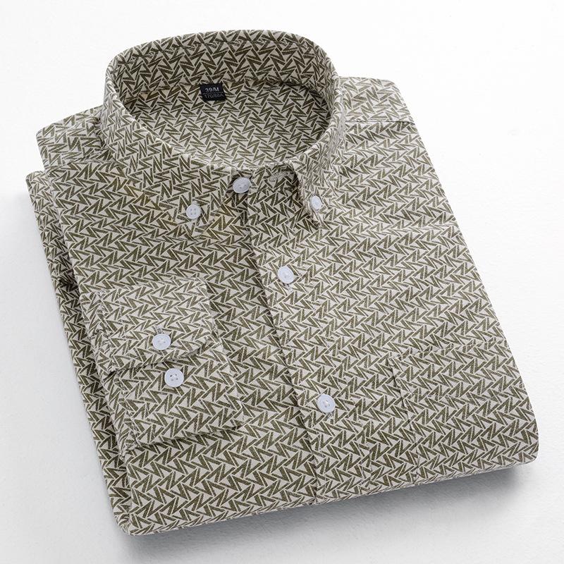 

Men s Floral Long-Sleeve Dress Shirts Button Down Breathable Casual Vintage Printed Cotton Shirts Wrinkle-Free Oxford Business Shirt for Men 38/S