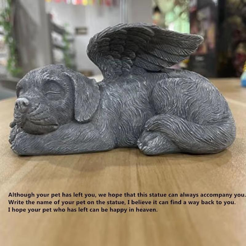 Creative Design Resin Angel Dog Cat Statue Lovely Animals Sculpture Ornaments Gifts Suitable Garden Decor Housegold Ornament