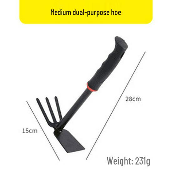 Dual-Use Gardening Tool Set: Small Shovel, Iron Rake, and Hoe for Planting and Catching