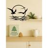 Metal Wall Art Sea Sunrise Seagull Home Decor Modern Waterproof Rustproof Gift
