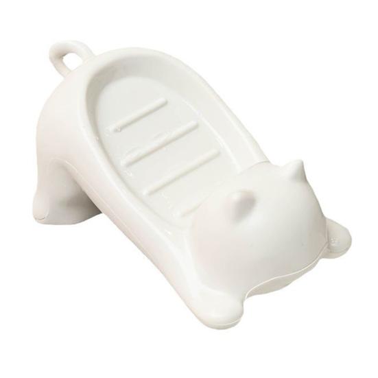 Portasapone da bagno da 1/2 pezzi, design antiscivolo, drenaggio rapido, adorabile portasapone a forma di gatto, facile da pulire, salvasapone
