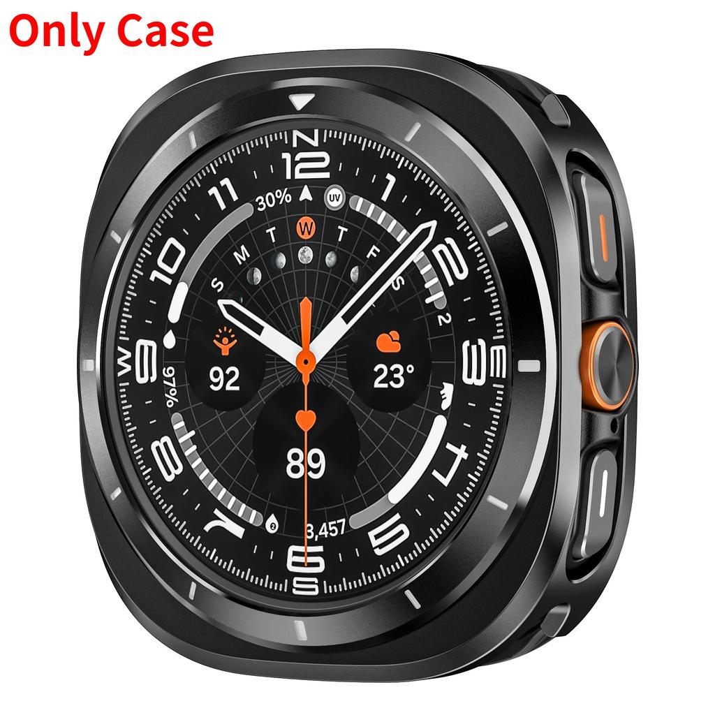 Pasek/Etui 2W1 dla Samsung Galaxy Watch Ultra(2025) 47mm Ultra(2025) 47mm Metalowa Stopowa Koperta Nylonowa Pętla Bransoleta Luksusowa Pokrywa
